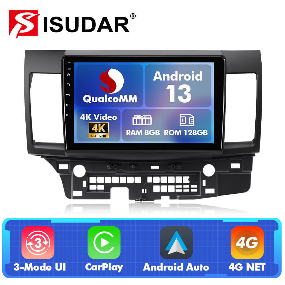For Mitsubishi Lancer 2007-2013 Q74 Qualcomm Android 13 10" Car Radio
