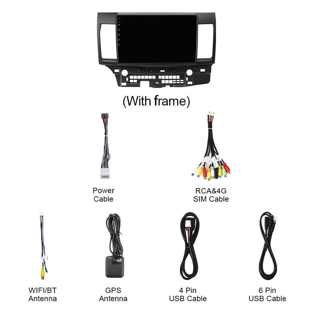 For Mitsubishi Lancer 2007-2013 Q74 Qualcomm Android 13 10" Car Radio