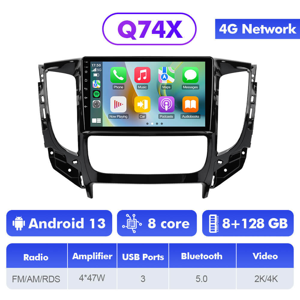 For Mitsubishi Triton L200 2017-2022 Q74 Qualcomm Android 13 9" Car Radio