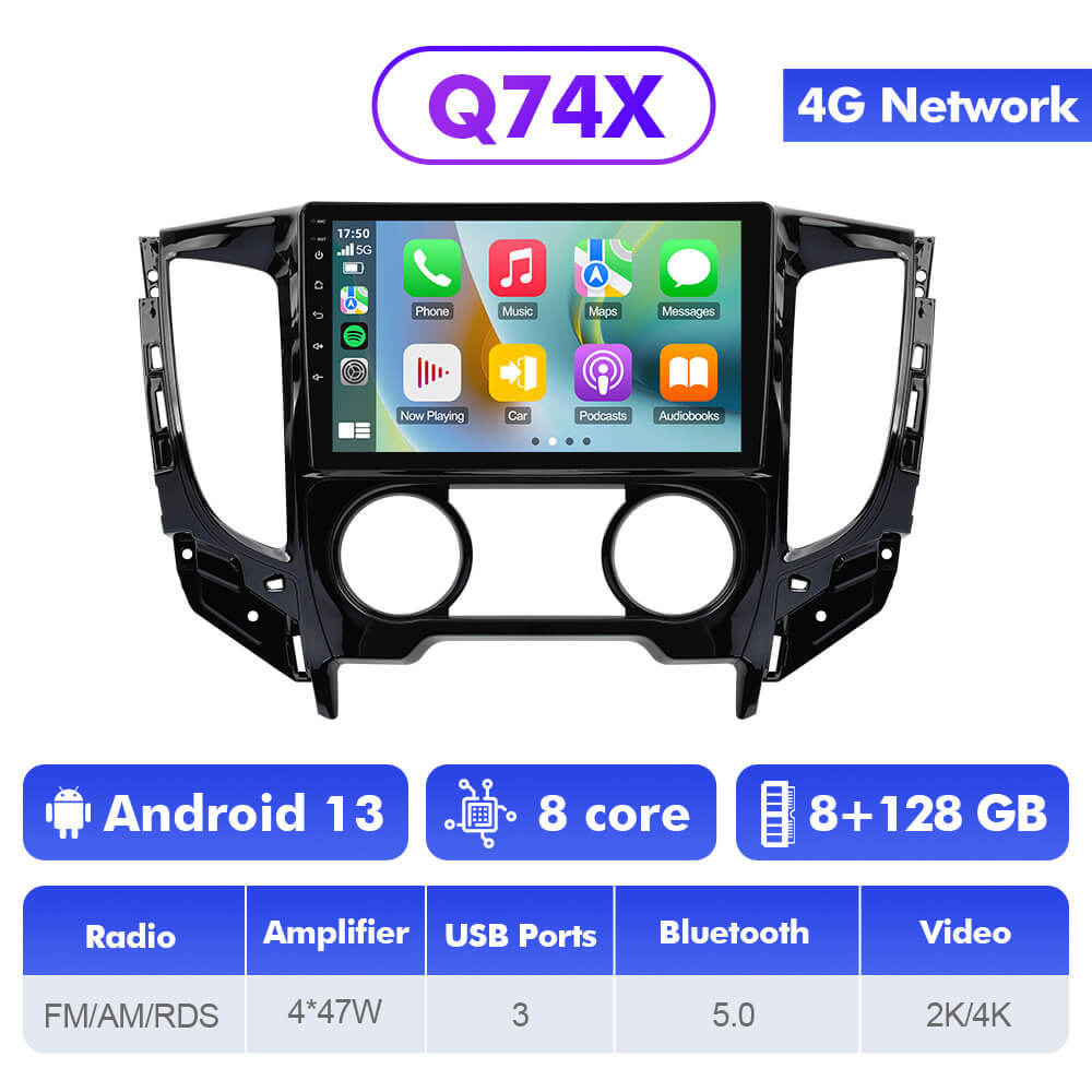 For Mitsubishi Triton L200 2017-2022 Q74 Qualcomm Android 13 9" Car Radio