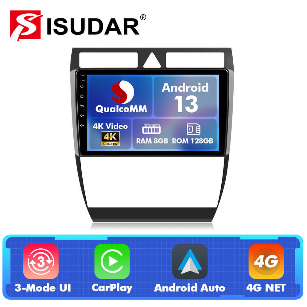 For Audi A6 C5 S6 RS6 1997-2004 Q74 Qualcomm Android 13 9" Car Radio