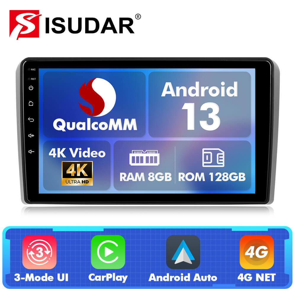 For Audi RS3 A3 8P S3 2003-2012 Q74 Qualcomm Android 13 9" Car Radio
