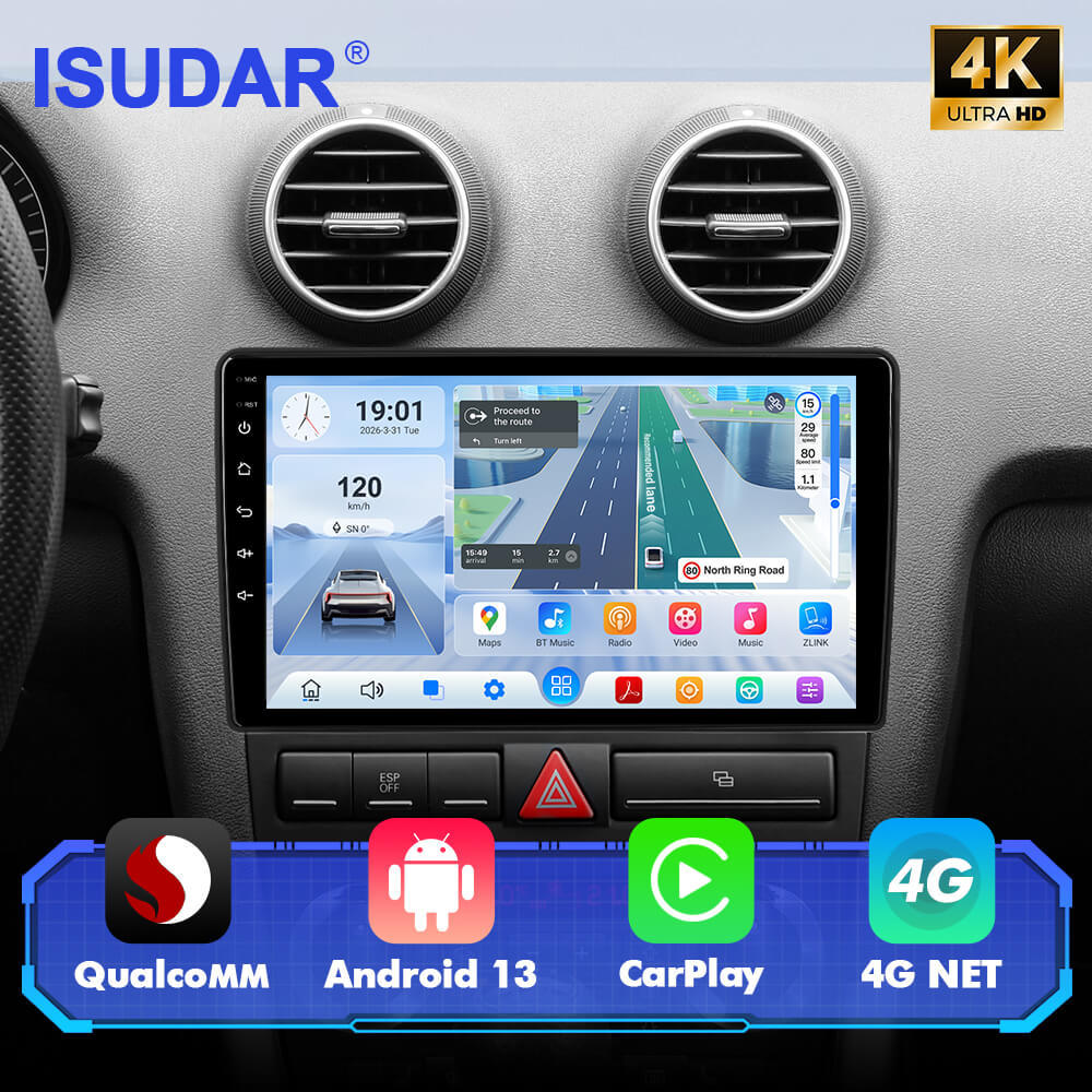 For Audi RS3 A3 8P S3 2003-2012 Q74 Qualcomm Android 13 9" Car Radio