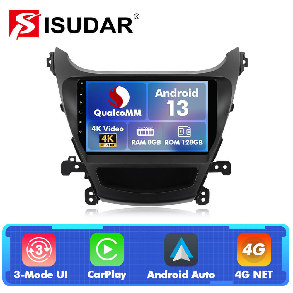 For Hyundai Elantra 2014-2016 Q74 Qualcomm Android 13 9" Car Radio