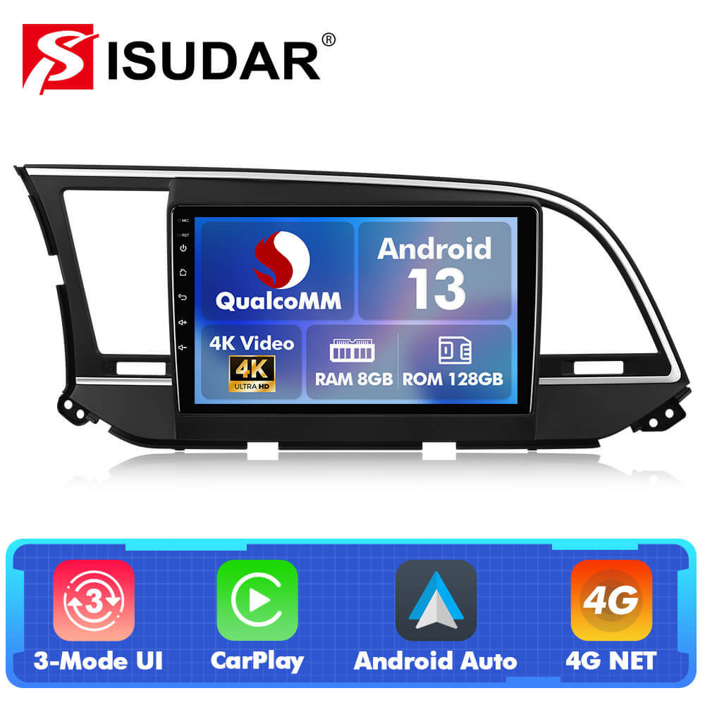 For Hyundai Elantra 2016-2018 Q74 Qualcomm Android 13 9" Car Radio