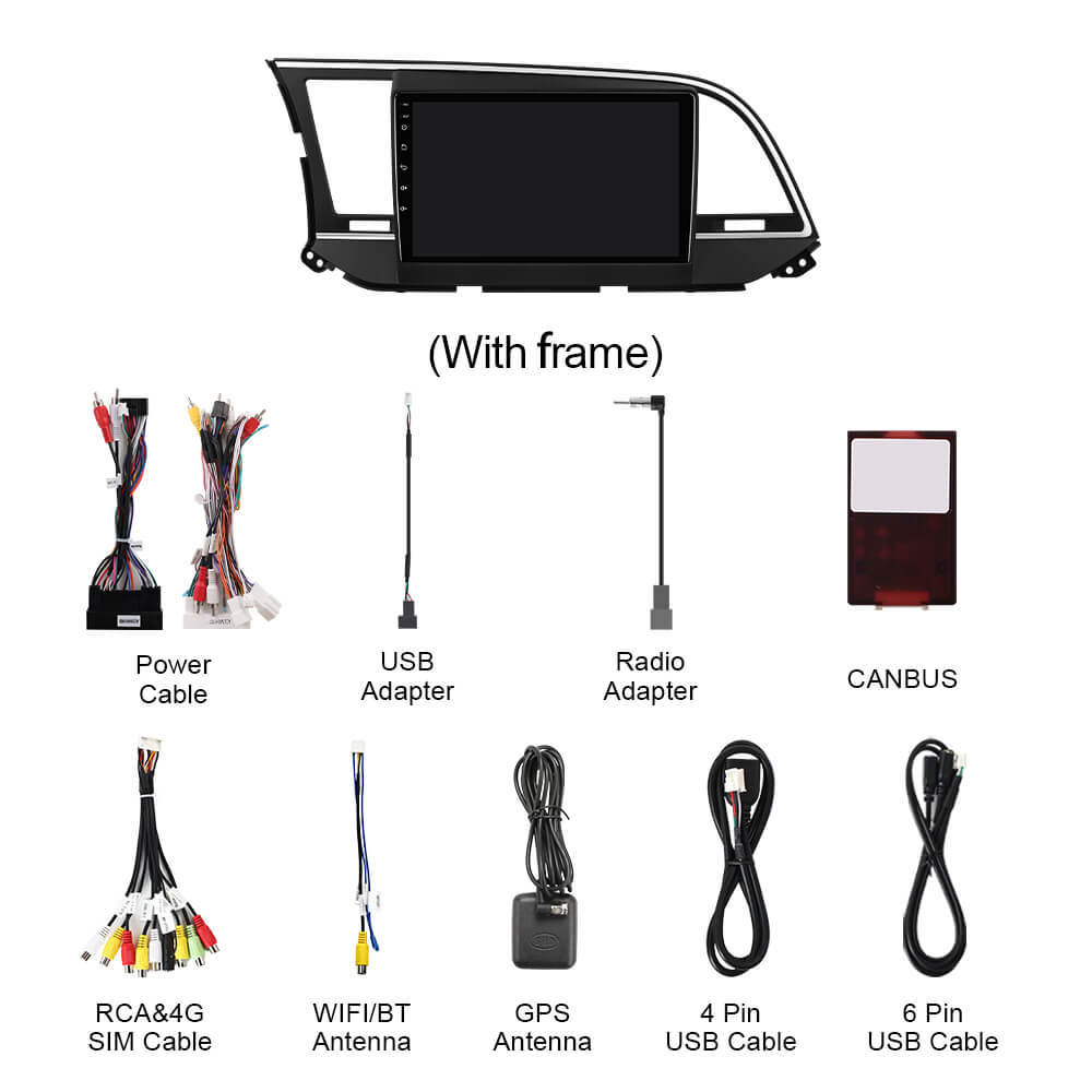For Hyundai Elantra 2016-2018 Q74 Qualcomm Android 13 9" Car Radio