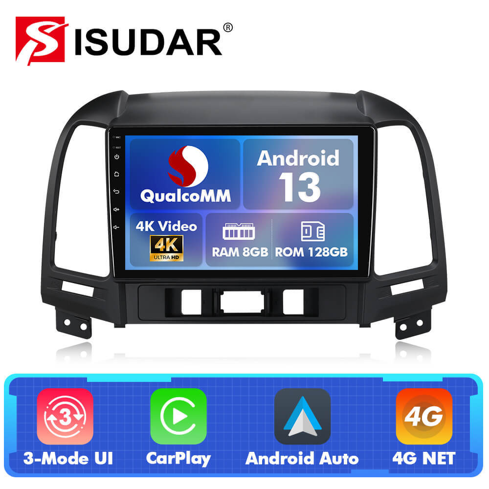 For Hyundai Santa Fe 2006-2012 Q74 Qualcomm Android 13 9" Car Radio
