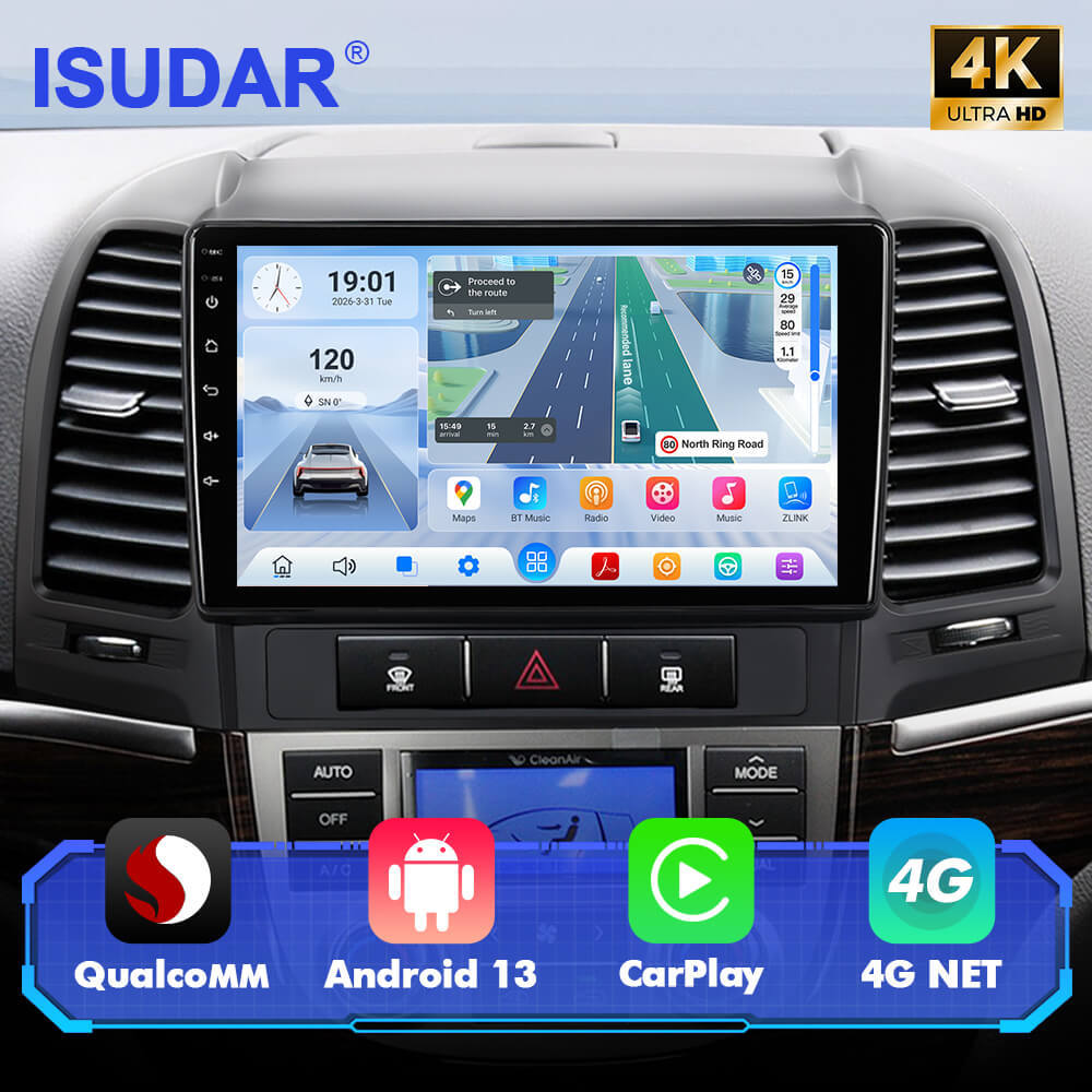 For Hyundai Santa Fe 2006-2012 Q74 Qualcomm Android 13 9" Car Radio