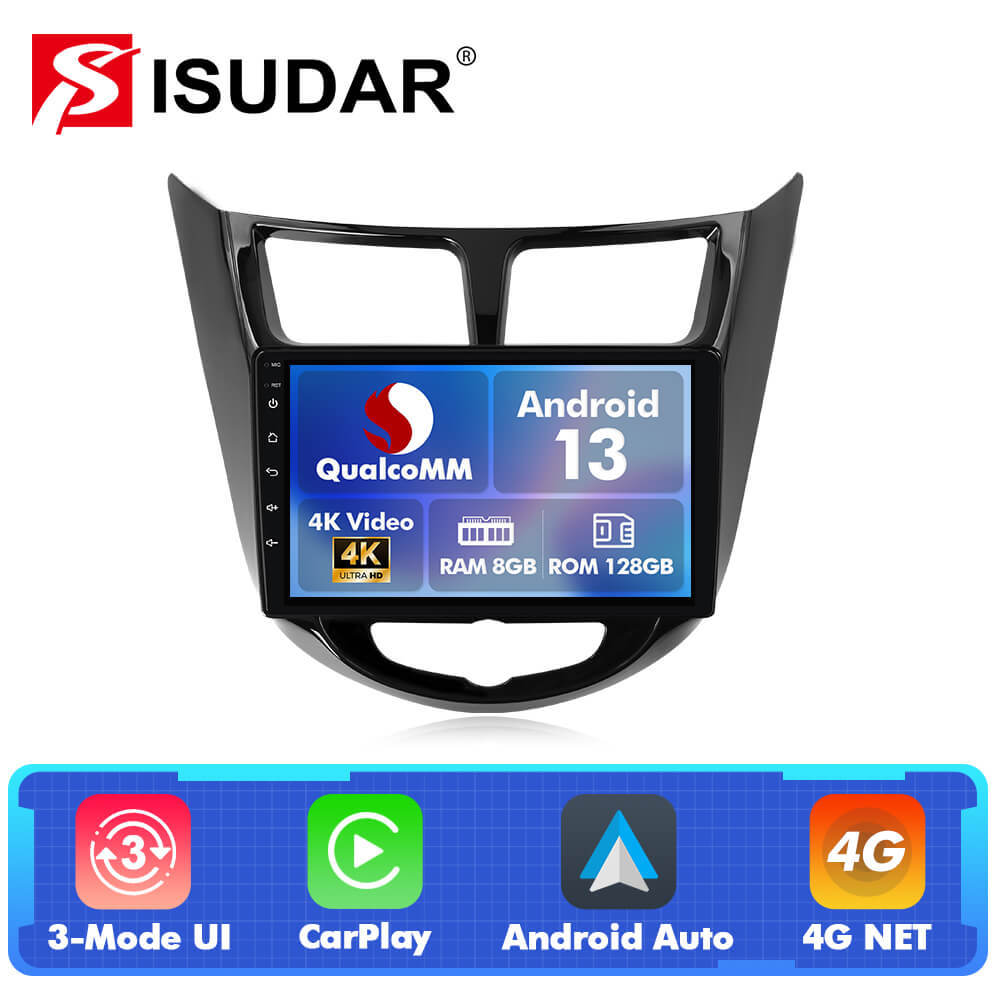 For Hyundai Solaris 1 Accent 2010-2016 Q74 Qualcomm Android 13 9" Car Radio