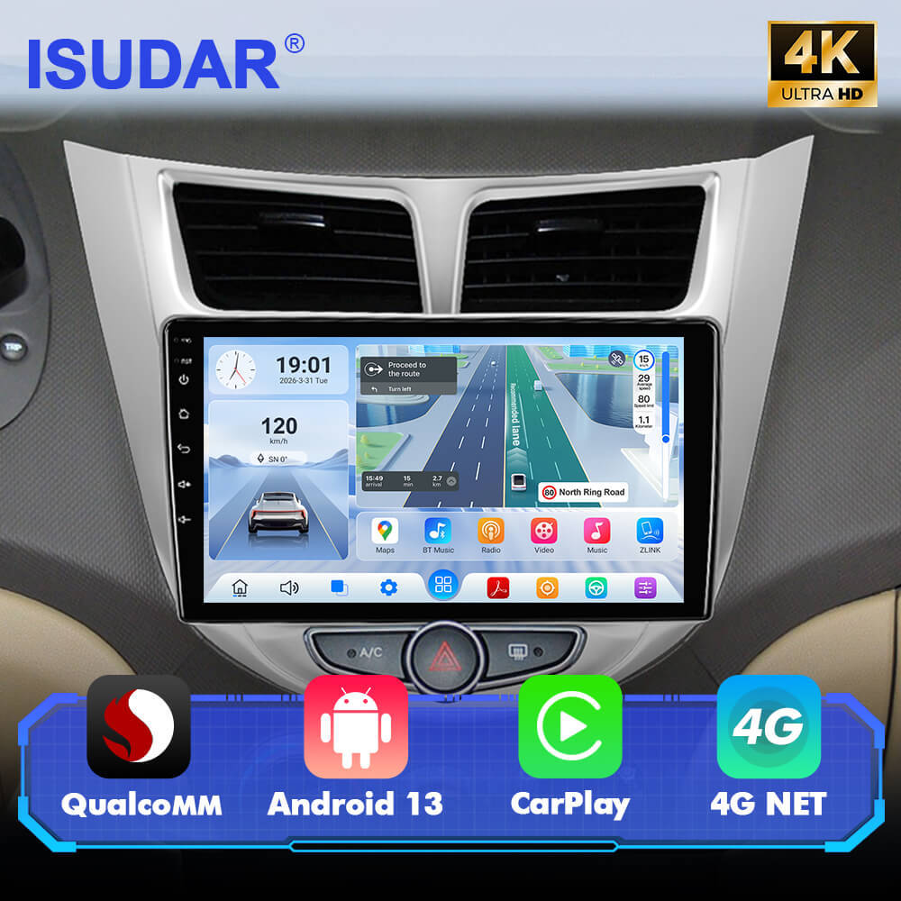 For Hyundai Solaris 1 Accent 2010-2016 Q74 Qualcomm Android 13 9" Car Radio