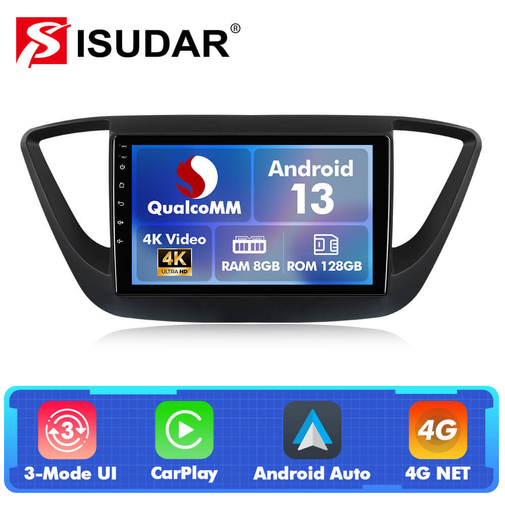 For Hyundai Solaris 2 2017-2020 Q74 Qualcomm Android 13 9" Car Radio
