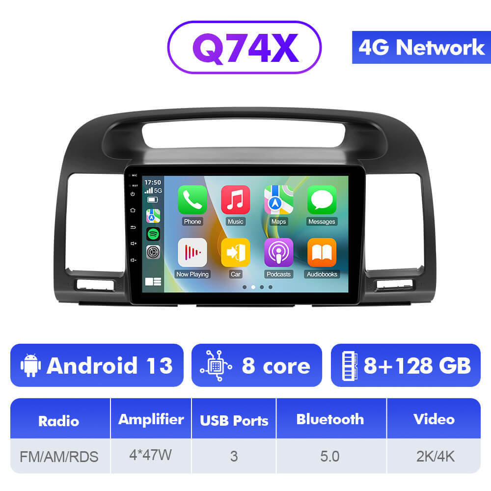 For Toyota Camry 2001-2006 Q74 Qualcomm Android 13 9" Car Radio