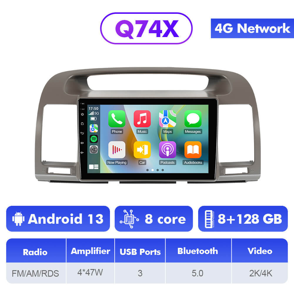 For Toyota Camry 2001-2006 Q74 Qualcomm Android 13 9" Car Radio