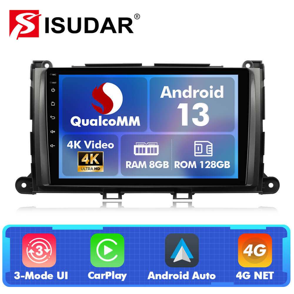 For Toyota Sienna 2011-2014 Q74 Qualcomm Android 13 9" Car Radio