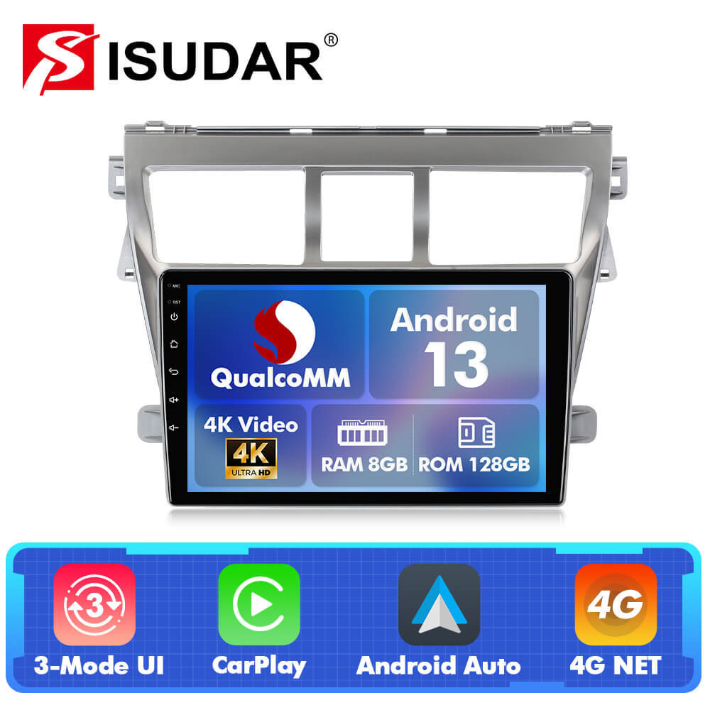For Toyota Yaris 2008-2015 Q74 Qualcomm Android 13 9" Car Radio