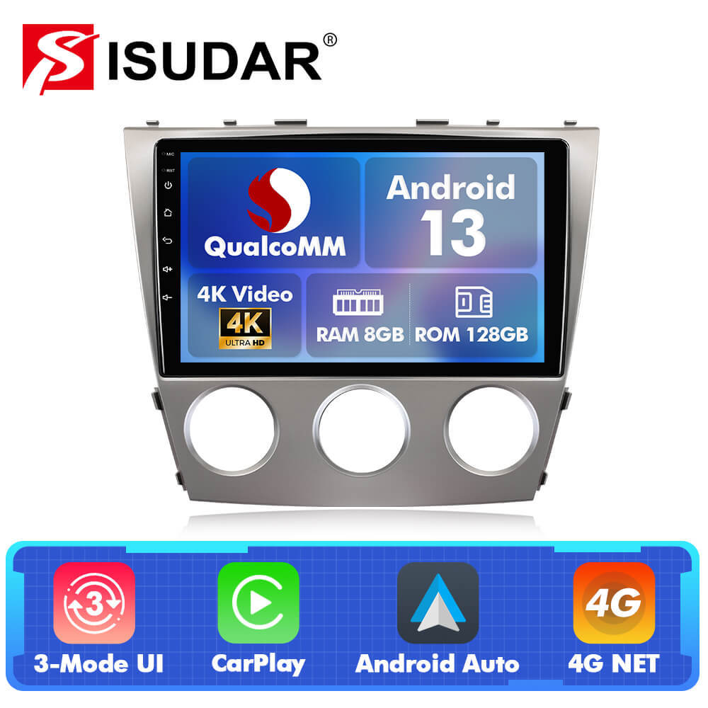 For Toyota Camry 2006-2011 Manual A/C Q74 Qualcomm Android 13 10" Car Radio