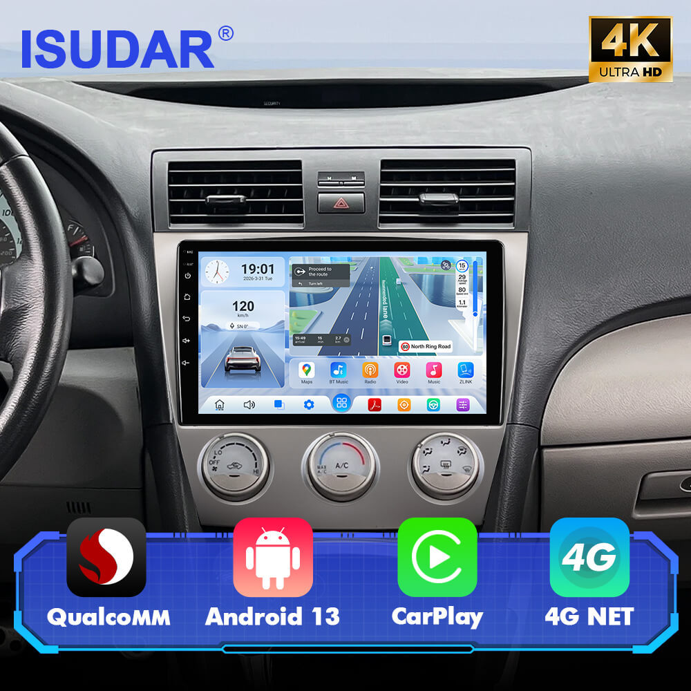 For Toyota Camry 2006-2011 Manual A/C Q74 Qualcomm Android 13 10" Car Radio