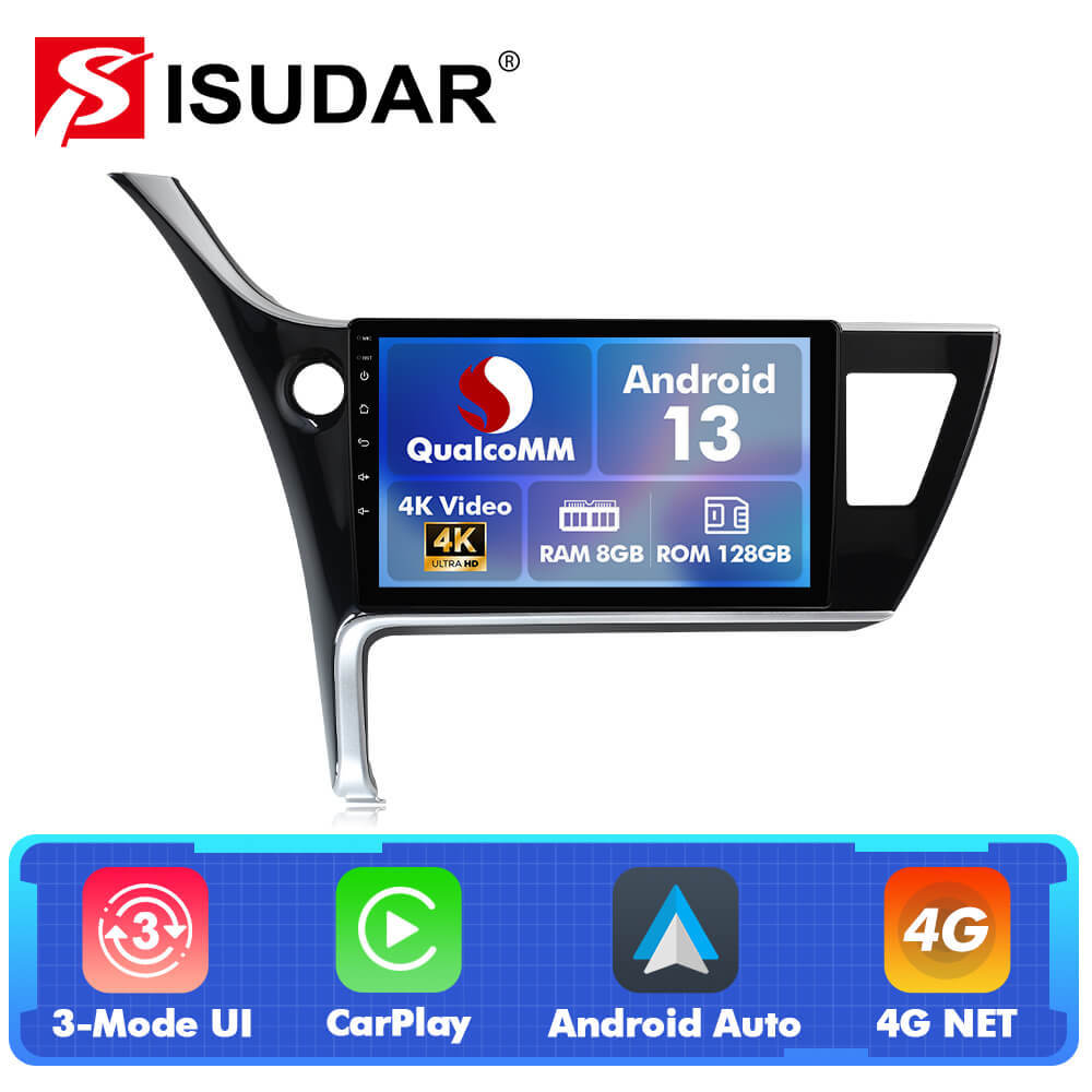 For Toyota Corolla 11 Auris E180 2017-2019 Q74 Qualcomm Android 13 10" Car Radio