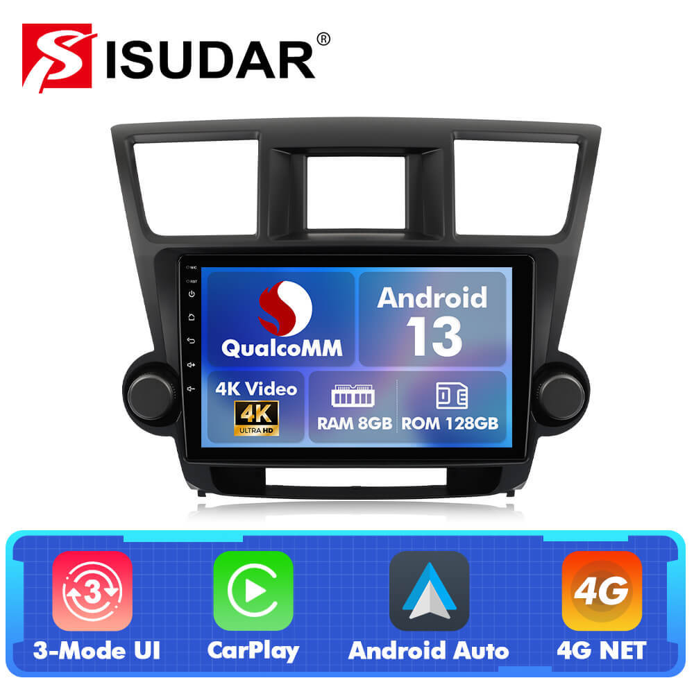 For Toyota Highlander 2009-2014 Q74 Qualcomm Android 13 10" Car Radio