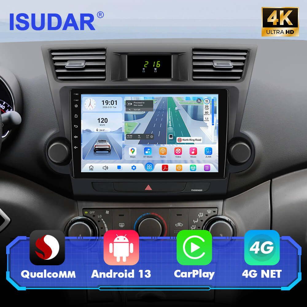 For Toyota Highlander 2009-2014 Q74 Qualcomm Android 13 10" Car Radio