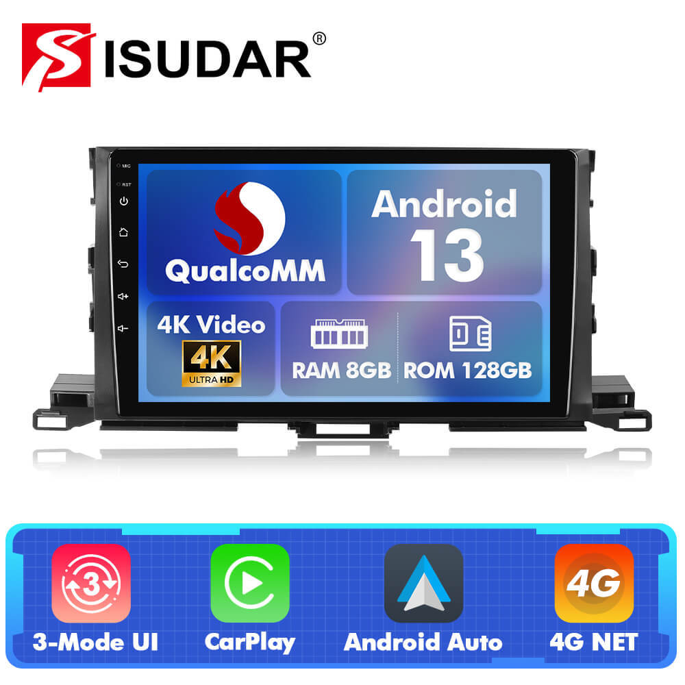 For Toyota Highlander 2014-2019 Q74 Qualcomm Android 13 10" Car Radio