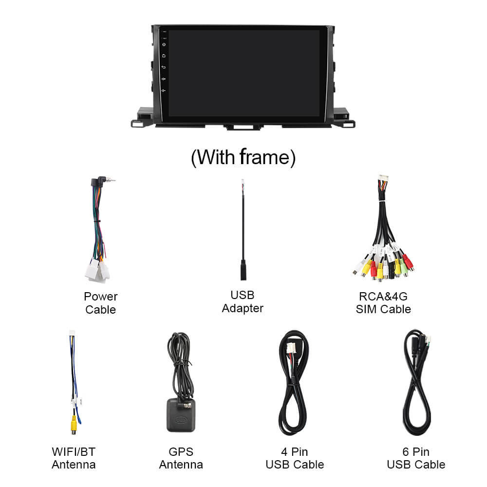For Toyota Highlander 2014-2019 Q74 Qualcomm Android 13 10" Car Radio