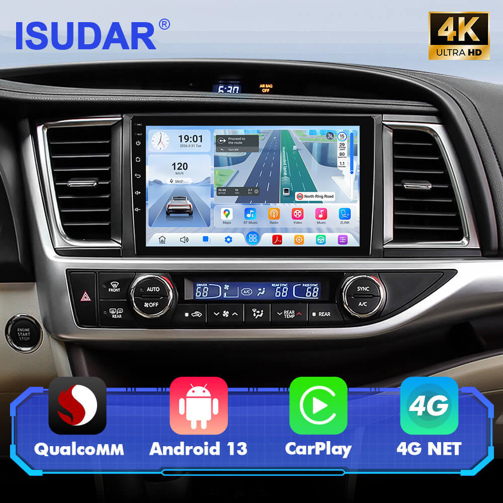 For Toyota Highlander 2014-2019 Q74 Qualcomm Android 13 10" Car Radio