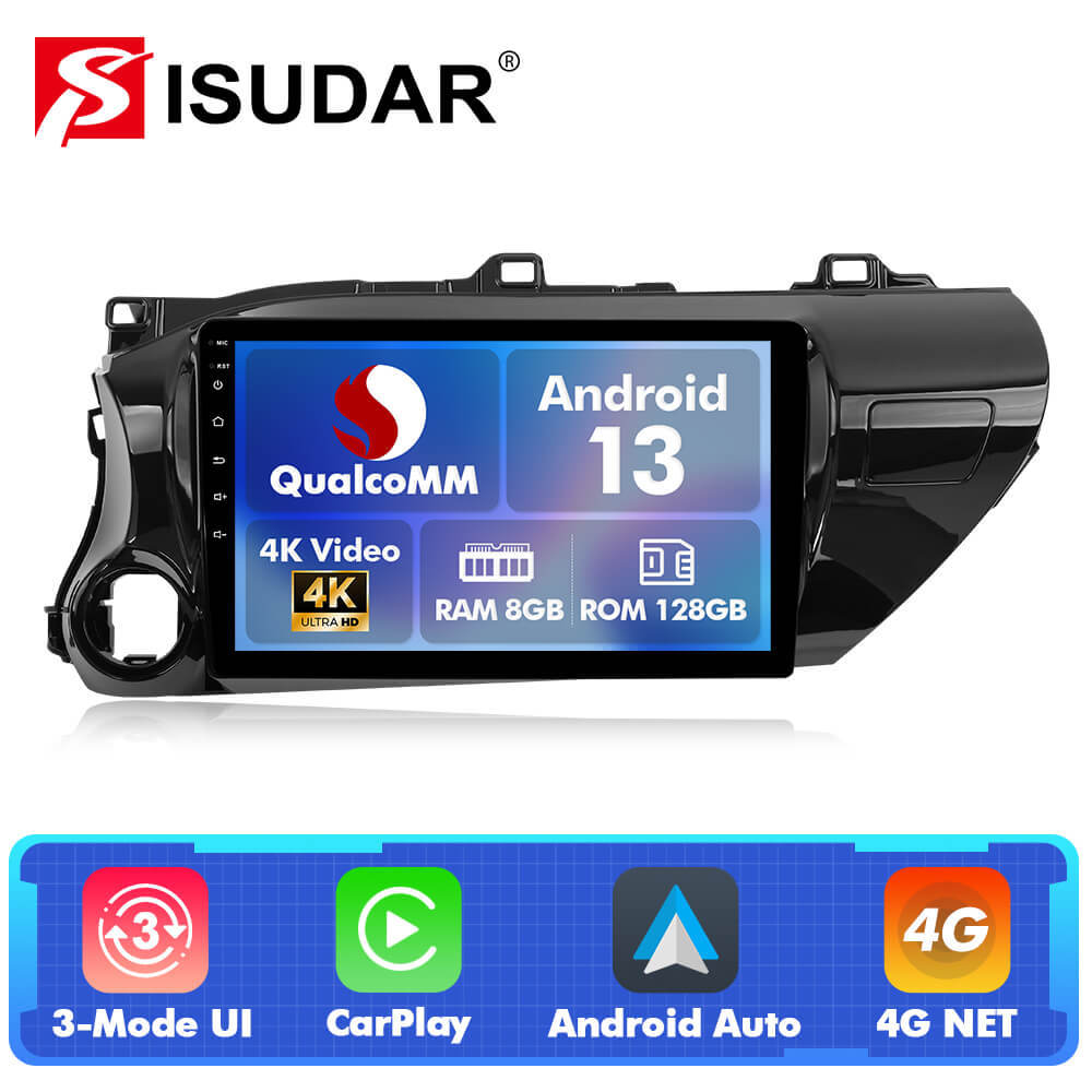 For Toyota Hilux 2016-2022 Q74 Qualcomm Android 13 10" Car Radio