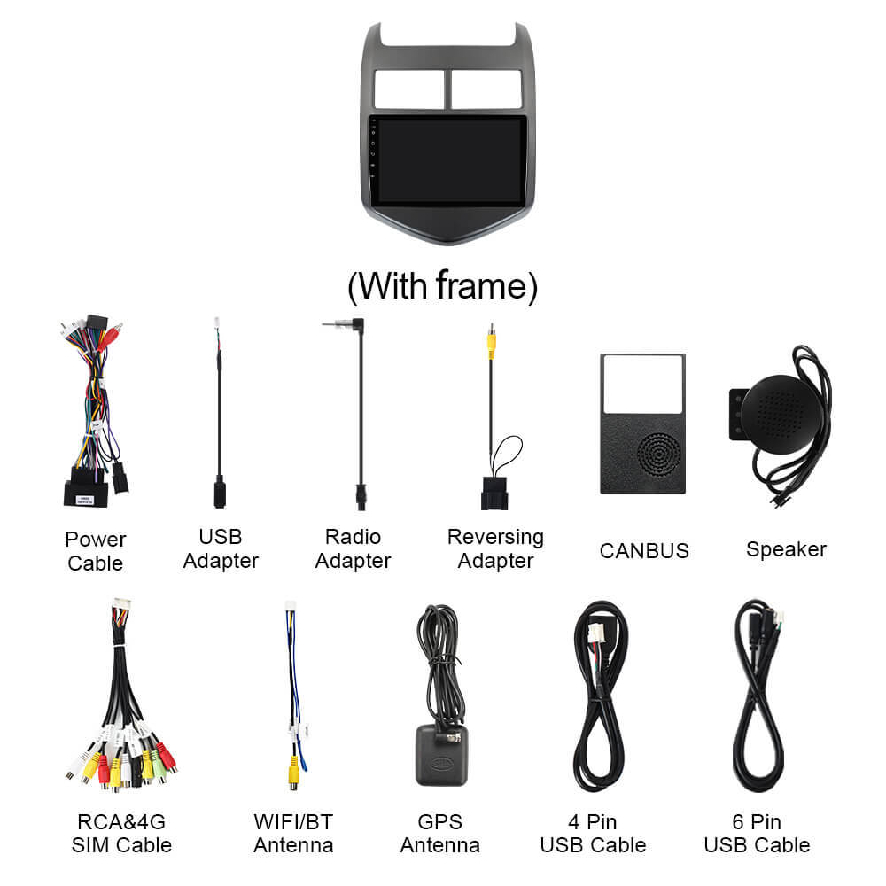 Q74 Qualcomm Android 13 9" Car Radio For Chevrolet Sonic Aveo 2011-2016