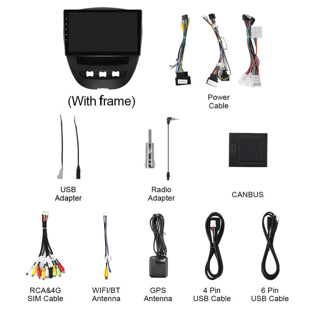 Q74 Qualcomm Android 13 10" Car Radio For Peugeot 107/Toyota Aygo/Citroen C1 2005-2014