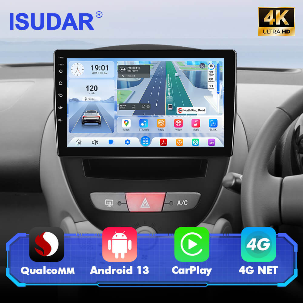 Q74 Qualcomm Android 13 10" Car Radio For Peugeot 107/Toyota Aygo/Citroen C1 2005-2014