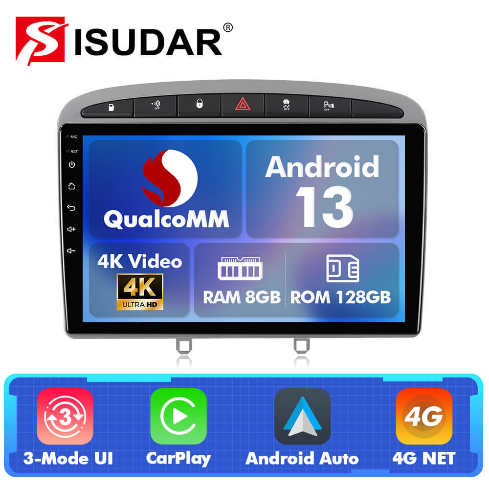 Q74 Qualcomm Android 13 9" Car Radio For Peugeot 408 2012-2020/308 T7 2007-2015