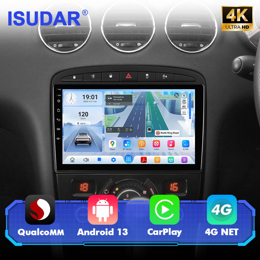 Q74 Qualcomm Android 13 9" Car Radio For Peugeot 408 2012-2020/308 T7 2007-2015