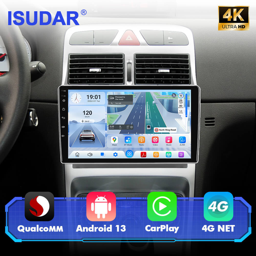 Q74 Qualcomm Android 13 9" Car Radio For Peugeot 307 2002-2013