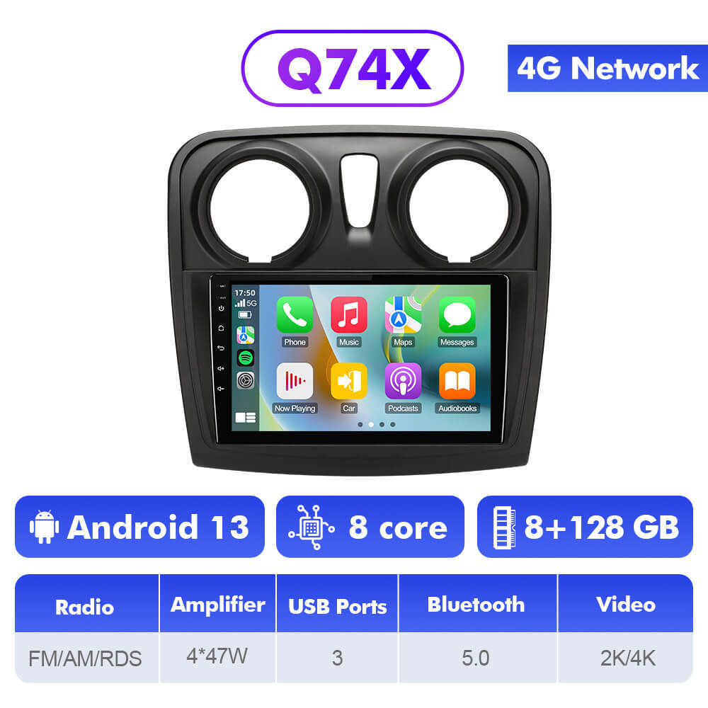 Q74 Qualcomm Android 13 9" Car Radio For Renault Logan 2 2012-2019