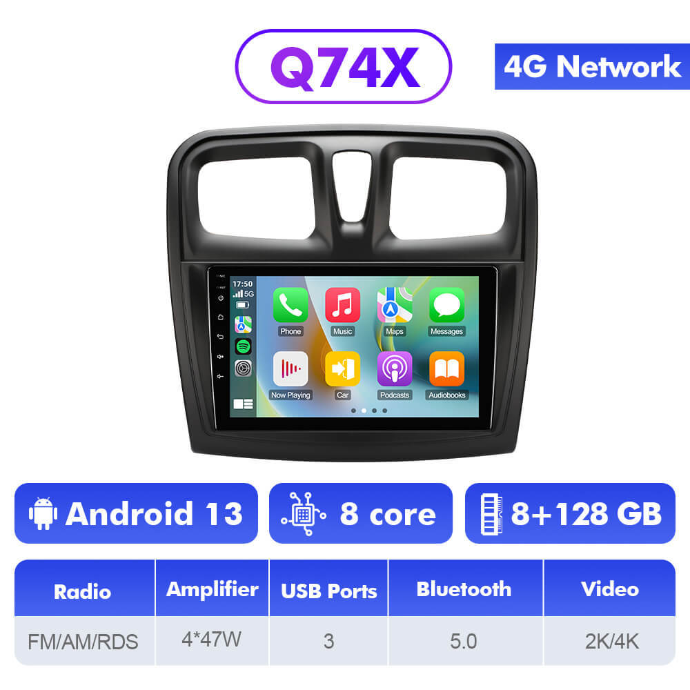 Q74 Qualcomm Android 13 9" Car Radio For Renault Logan 2 2012-2019