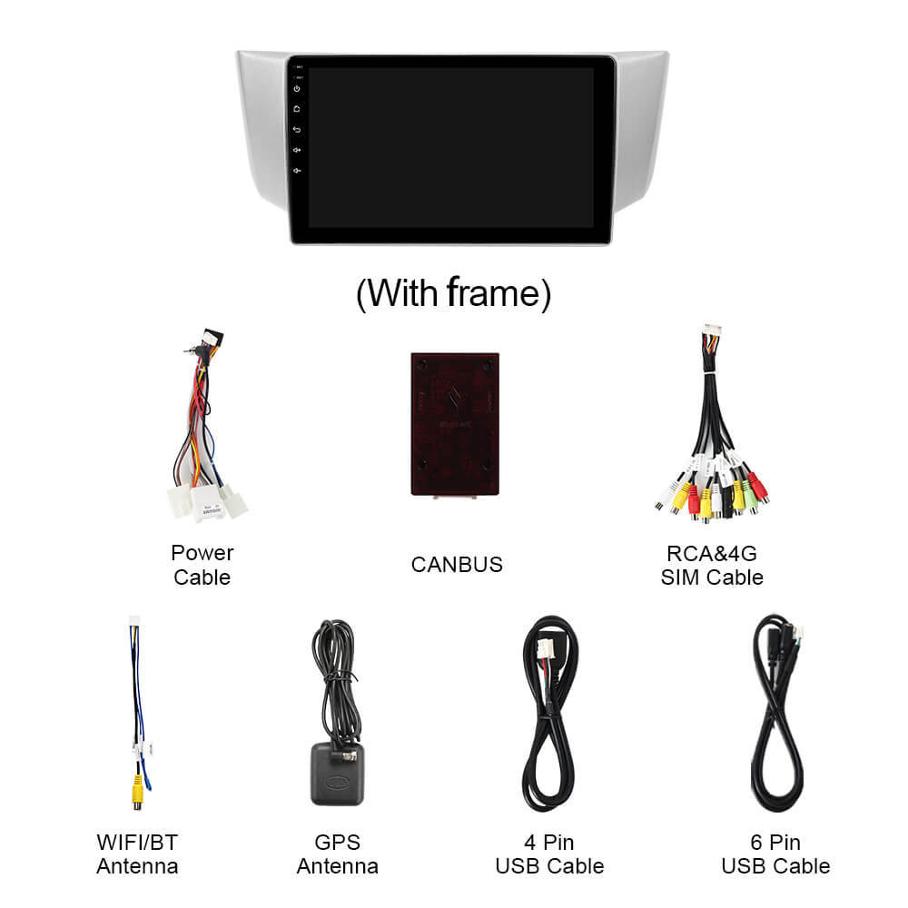 Q74 Qualcomm Android 13 9" Car Radio For Lexus RX300 RX330 RX350 2003-2009