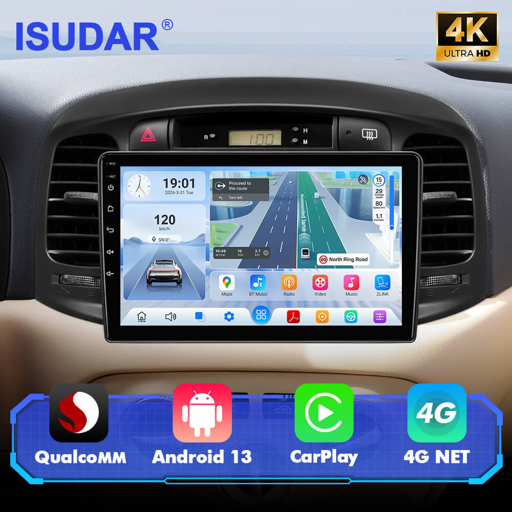 Q74 Qualcomm Android 13 9" Car Radio For Dodge Attitude 2006-2011/Hyundai Accent 2006-2011