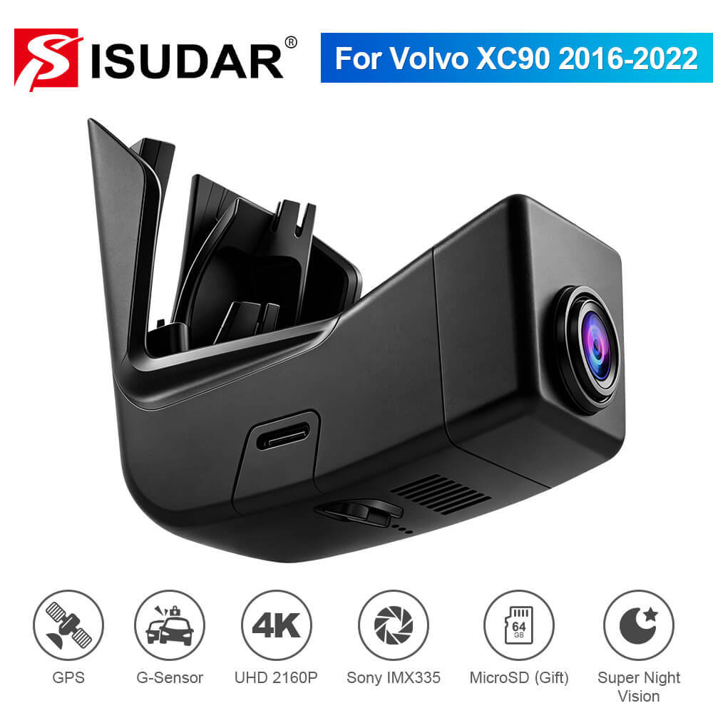 ISUDAR 2026 OEM Hidden DVR | 4K UHD | Sony Sensor | WiFi App | For Volvo XC90 2016-2022