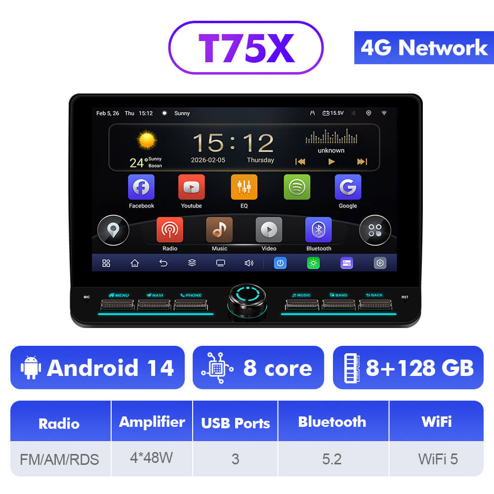 T10C/T10M/T75X For Kia Soul 2014-2019 Androd 14 10inch  Angle Key 2.0 Touch Screen Car Radio-Manual AC