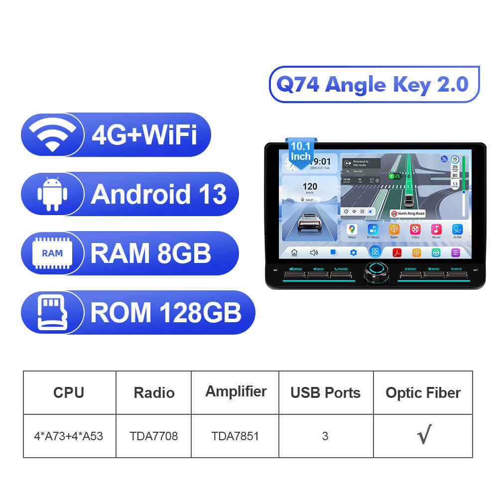 Q74X Qualcomm Android 13 For Universal screen 9" 10"  Theme Car Stereo