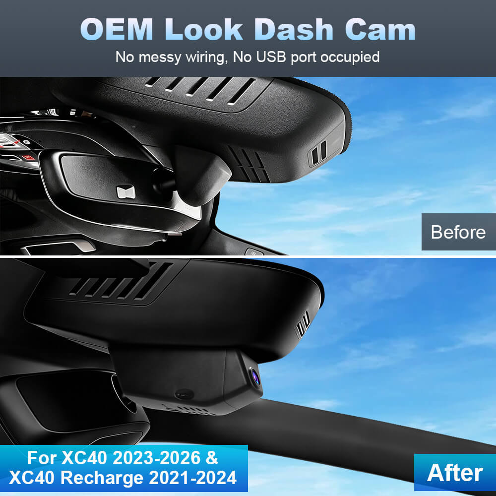 ISUDAR 2026 OEM Hidden DVR | 4K UHD | Sony Sensor | WiFi App | For Volvo XC40 2021-