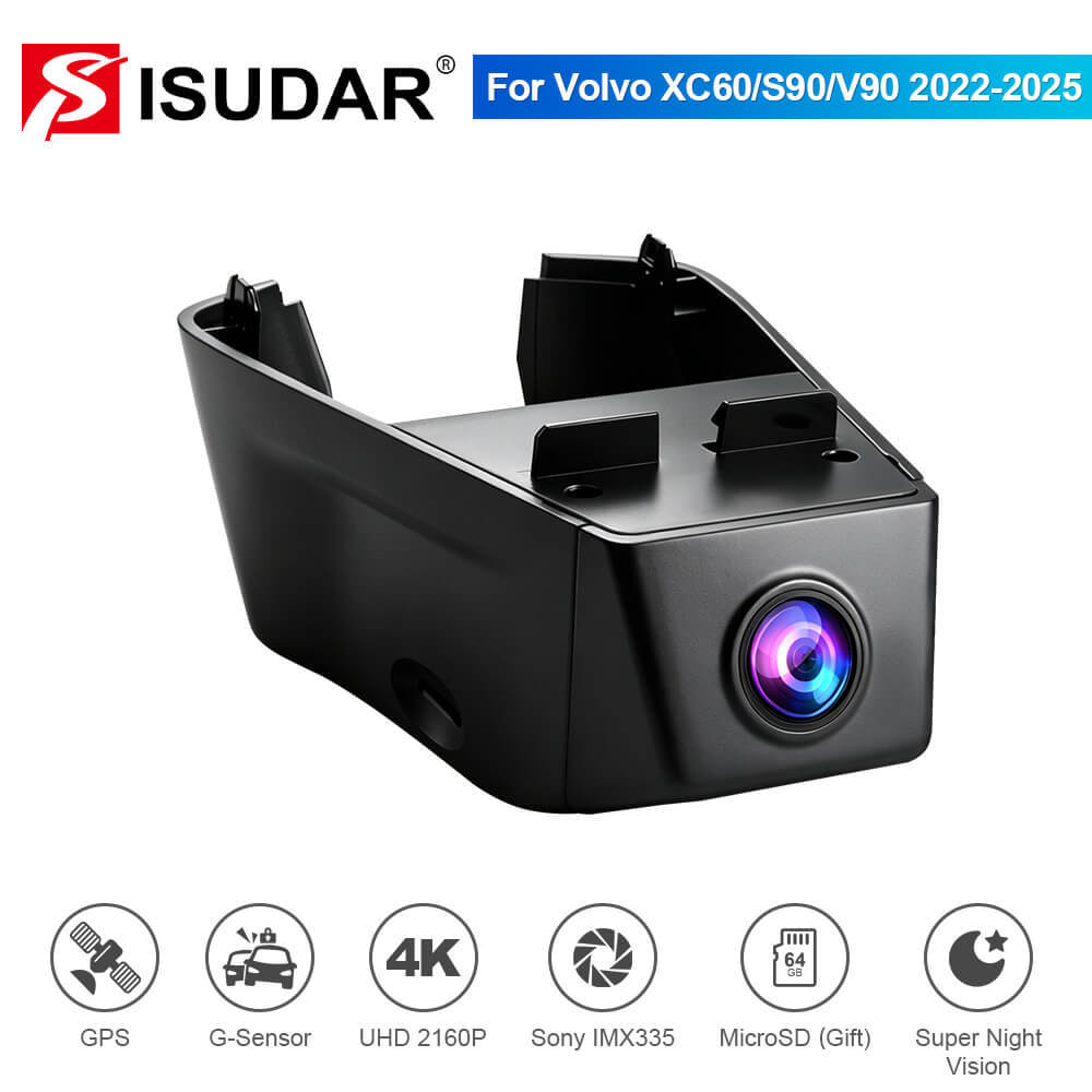 ISUDAR 2026 OEM Hidden DVR | 4K UHD | Sony Sensor | WiFi App | Volvo XC60/S90/V90 2022-