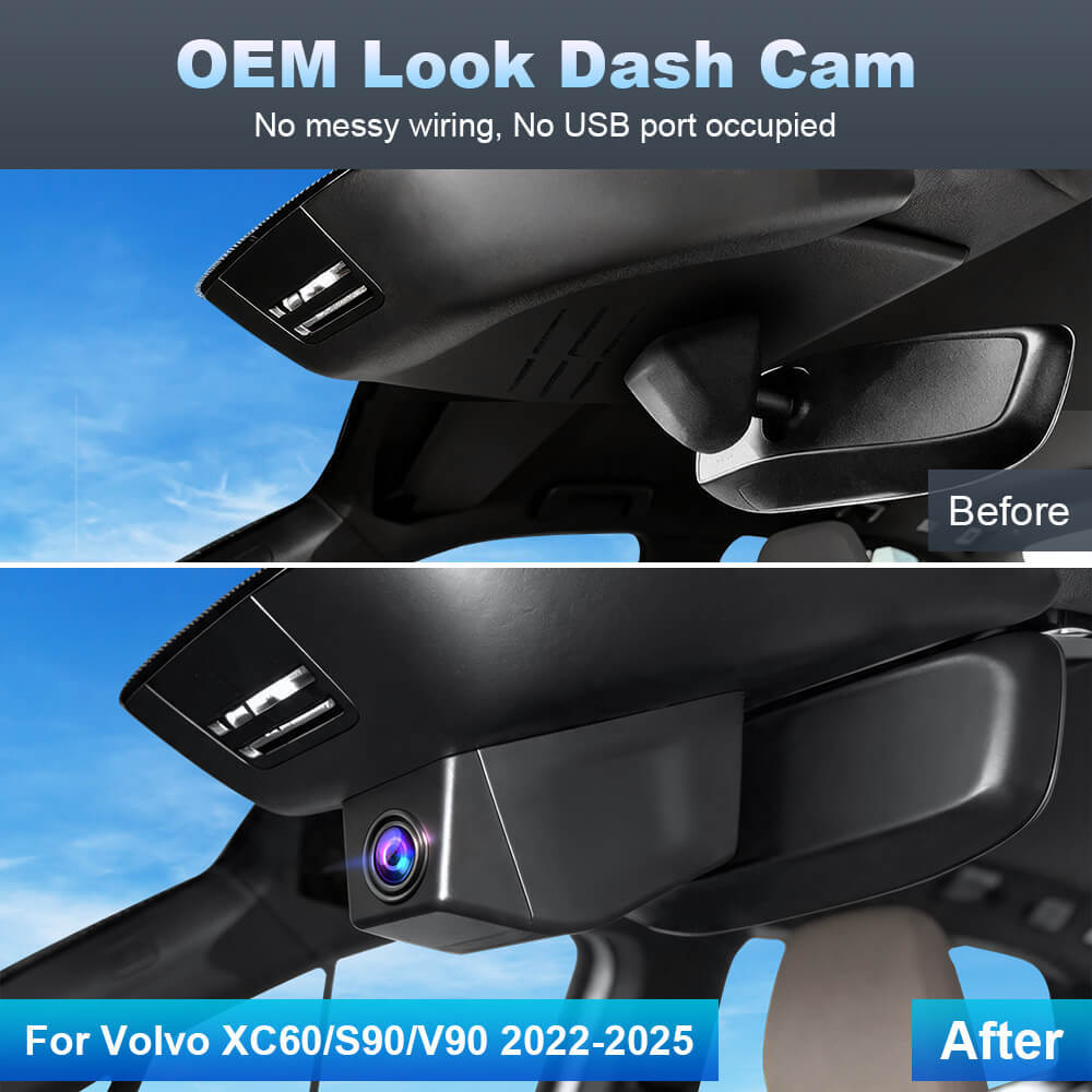 ISUDAR 2026 OEM Hidden DVR | 4K UHD | Sony Sensor | WiFi App | Volvo XC60/S90/V90 2022-