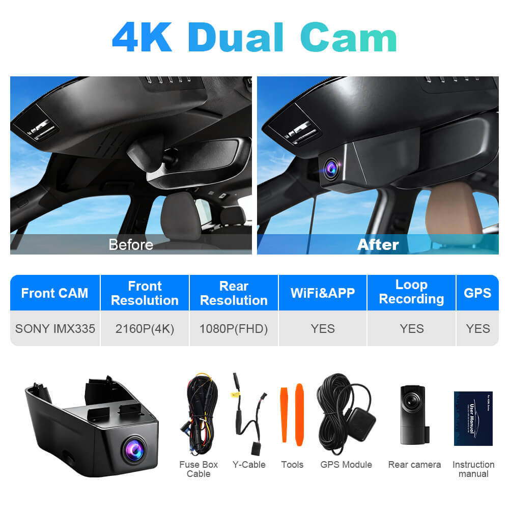 ISUDAR 2026 OEM Hidden DVR | 4K UHD | Sony Sensor | WiFi App | Volvo XC60/S90/V90 2022-