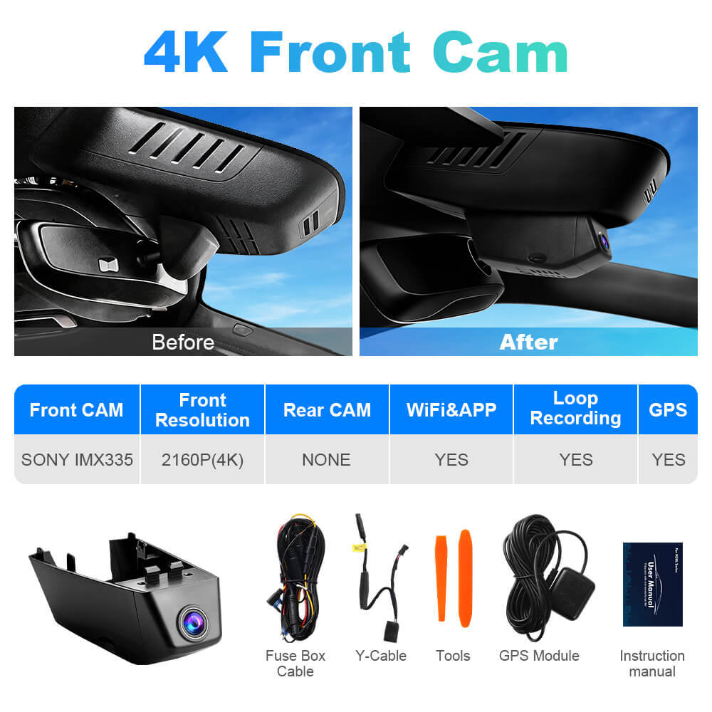 ISUDAR 2026 OEM Hidden DVR | 4K UHD | Sony Sensor | WiFi App | Volvo XC40 2023-2026 & XC40 Recharge 2021-2024