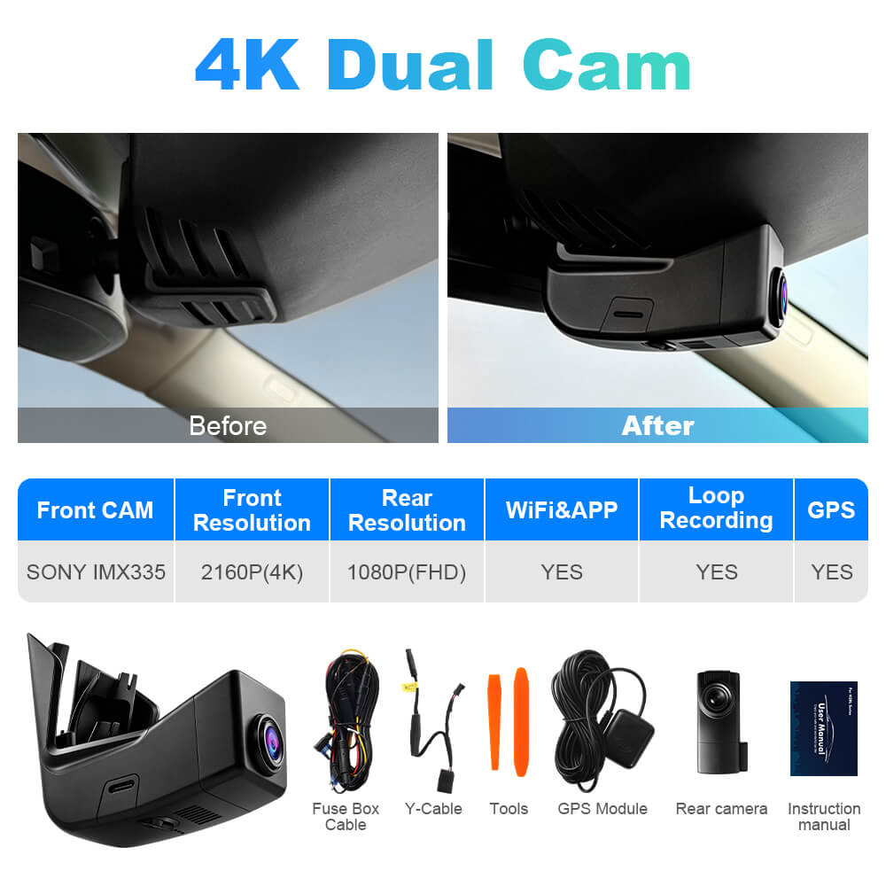 ISUDAR 2026 OEM Dash Cam | 4K UHD | Sony Sensor | WiFi App | For Volvo XC90 2016-2022