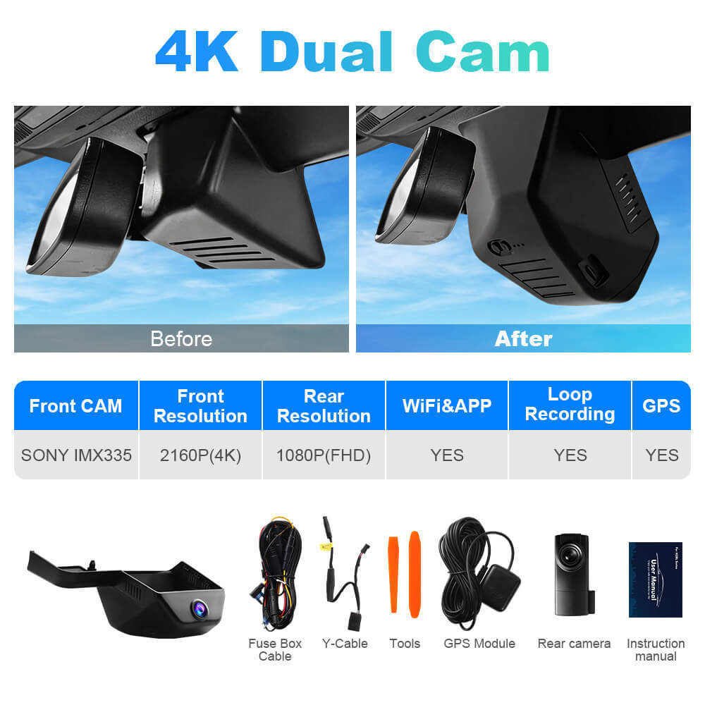 ISUDAR 2026 OEM Dash Cam | 4K UHD | Sony Sensor | WiFi App | For Ford Bronco 2025 2026