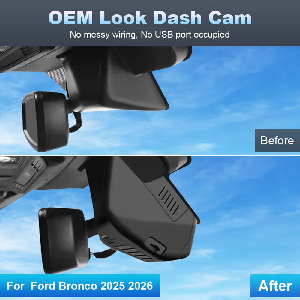ISUDAR 2026 OEM Dash Cam | 4K UHD | Sony Sensor | WiFi App | For Ford Bronco 2025 2026