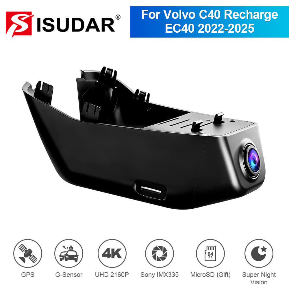 ISUDAR 2026 OEM Dash Cam | 4K UHD | Sony Sensor | WiFi App | For Volvo C40 Recharge EC40 2022-2025